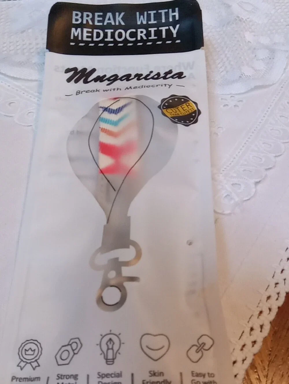 Finger Lanyard Keychain Chevron Stripes